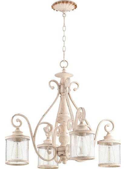 San Miguel 4-Light Nook Chandelier in Persian White.